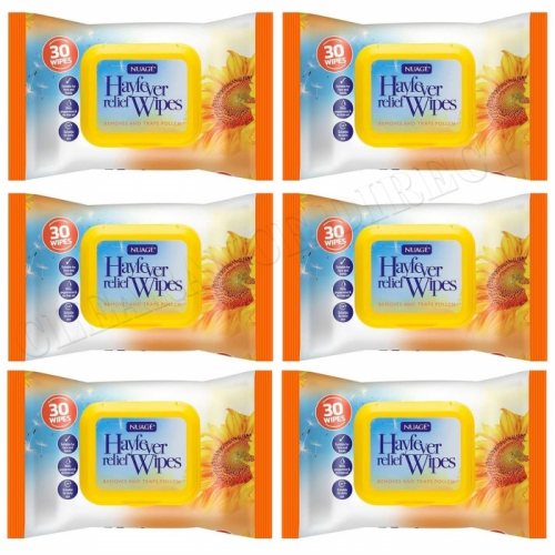 Nuage Hayfever & Allergy Daily Relief Wipes Pk30 x 6 pack (180 wipes)