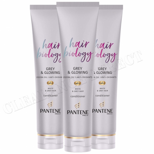 PANTENE HAIR BIOLOGY, GREY AND GLOWING CONDITIONER For White & Grey Hair 3 Pack