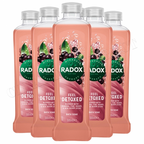 Radox 100% Nature Inspired Fragrance Bath Soak, Feel Detoxed, 6 Pack, 500ml