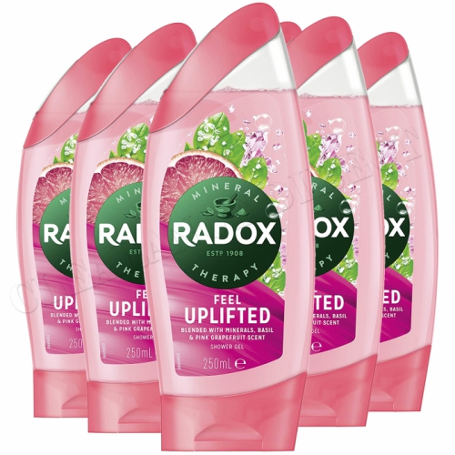 Radox Feel Uplifted Shower Gel Pink Grapefruit & Basil Shower Gel 250ml 6 pack