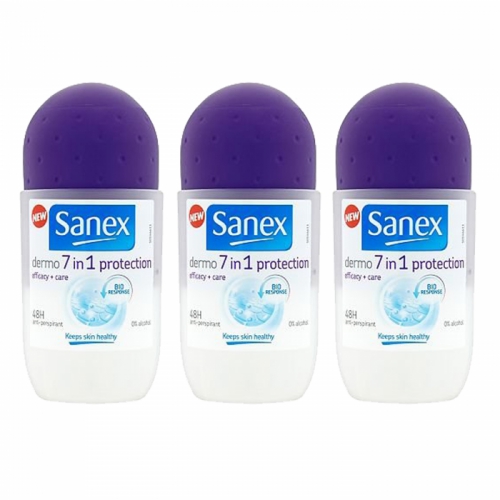 Sanex Dermo 7-in-1 Protection Anti-Perspirant Deodorant Roll-On (50ml) x 3