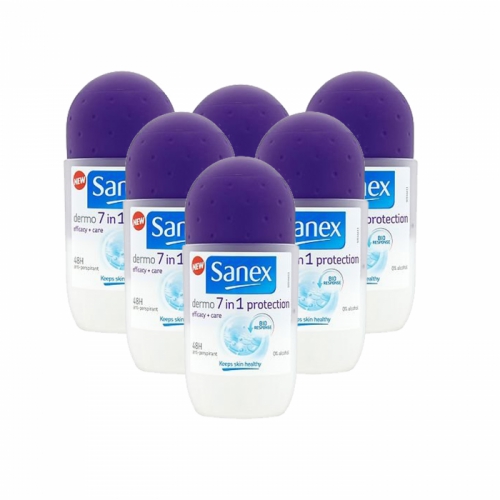 Sanex Dermo 7-in-1 Protection Anti-Perspirant Deodorant Roll-On (50ml) x 6