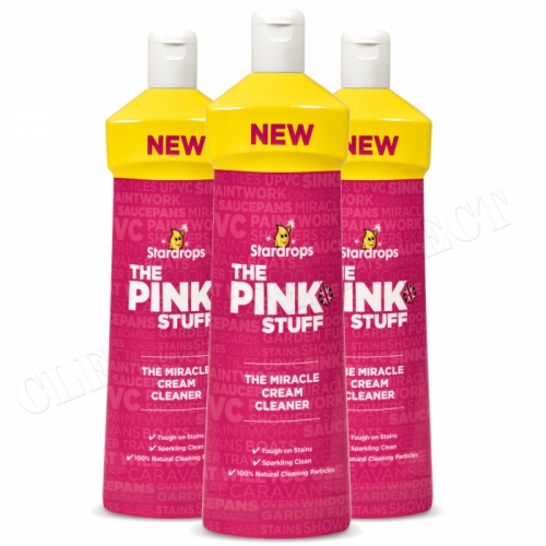 THE PINK STUFF THE MIRACLE CREAM CLEANER TOUGH ON STAINS 500ML x 3