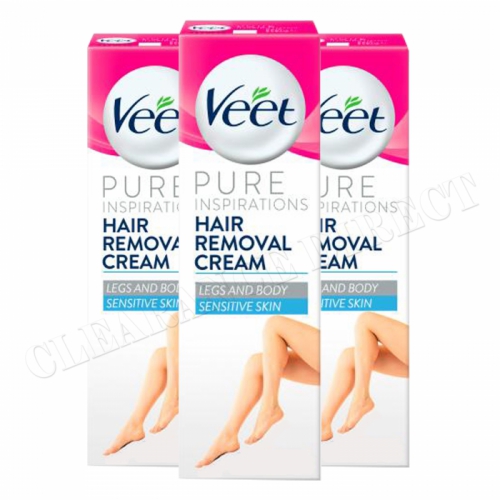 Veet Pure Inspirations Hair Removal Cream Sensitive Skin for Legs and Body x 3