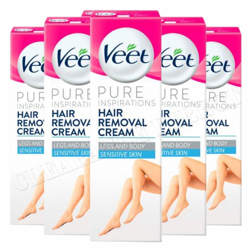 Veet Pure Inspirations Hair Removal Cream Sensitive Skin for Legs and Body x 6